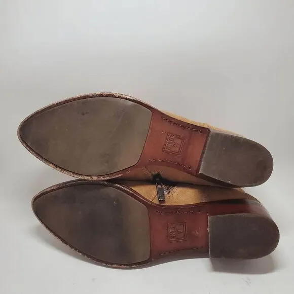 Frye Women's Ray Brown Suede Ankle Triple Buckle Booties 8M - Picture 10 of 12